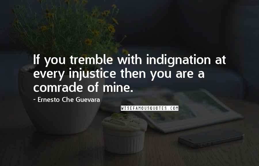 Ernesto Che Guevara Quotes: If you tremble with indignation at every injustice then you are a comrade of mine.