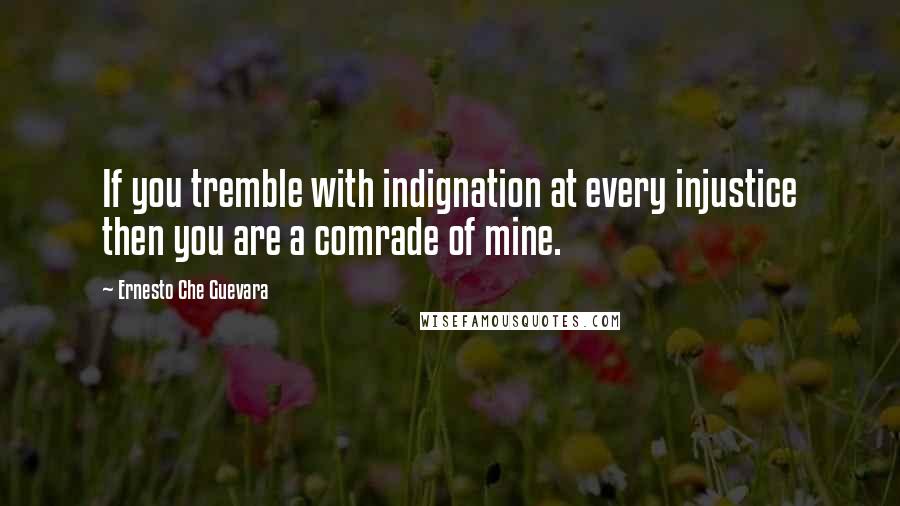 Ernesto Che Guevara Quotes: If you tremble with indignation at every injustice then you are a comrade of mine.
