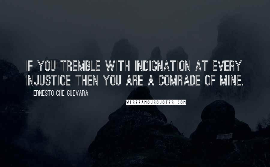 Ernesto Che Guevara Quotes: If you tremble with indignation at every injustice then you are a comrade of mine.