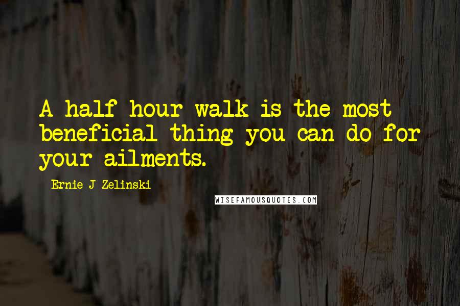 Ernie J Zelinski Quotes: A half-hour walk is the most beneficial thing you can do for your ailments.