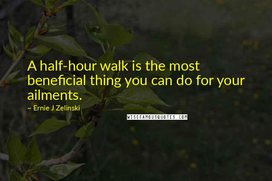 Ernie J Zelinski Quotes: A half-hour walk is the most beneficial thing you can do for your ailments.