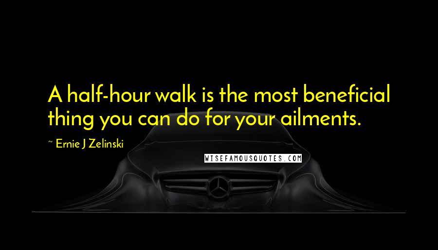 Ernie J Zelinski Quotes: A half-hour walk is the most beneficial thing you can do for your ailments.