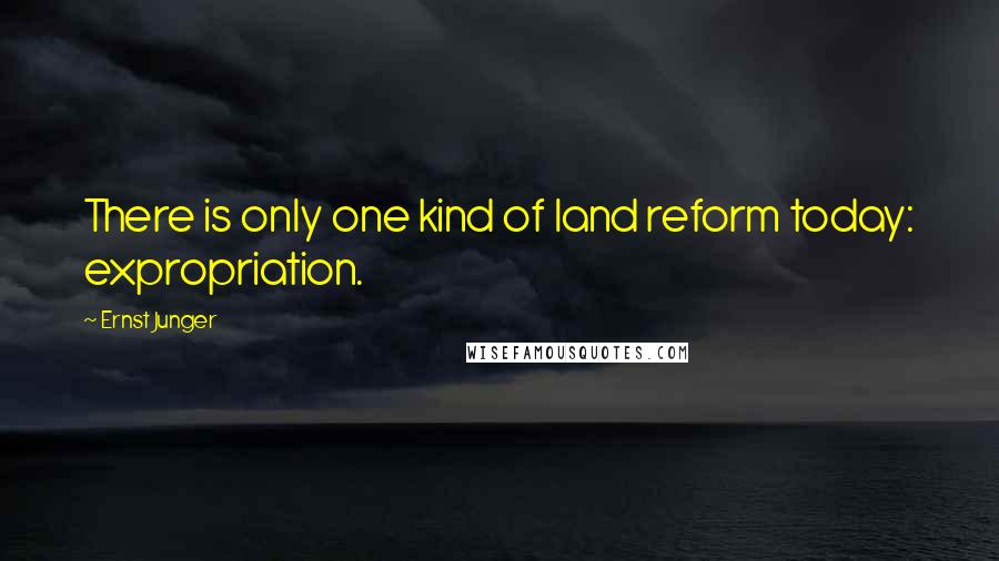 Ernst Junger Quotes: There is only one kind of land reform today: expropriation.