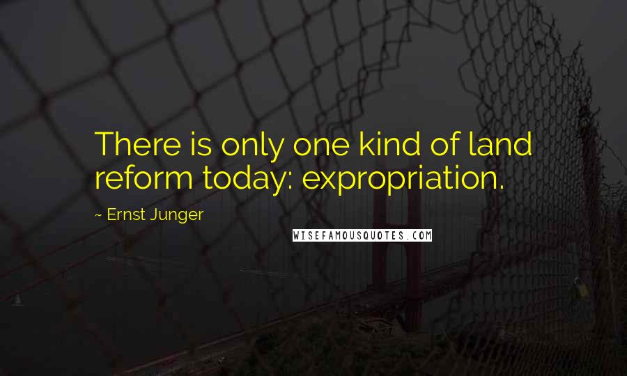 Ernst Junger Quotes: There is only one kind of land reform today: expropriation.