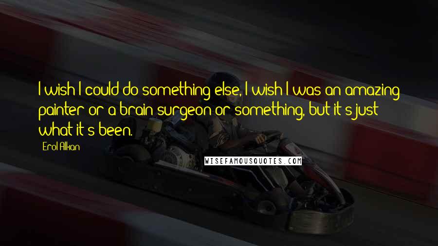 Erol Alkan Quotes: I wish I could do something else, I wish I was an amazing painter or a brain surgeon or something, but it's just what it's been.