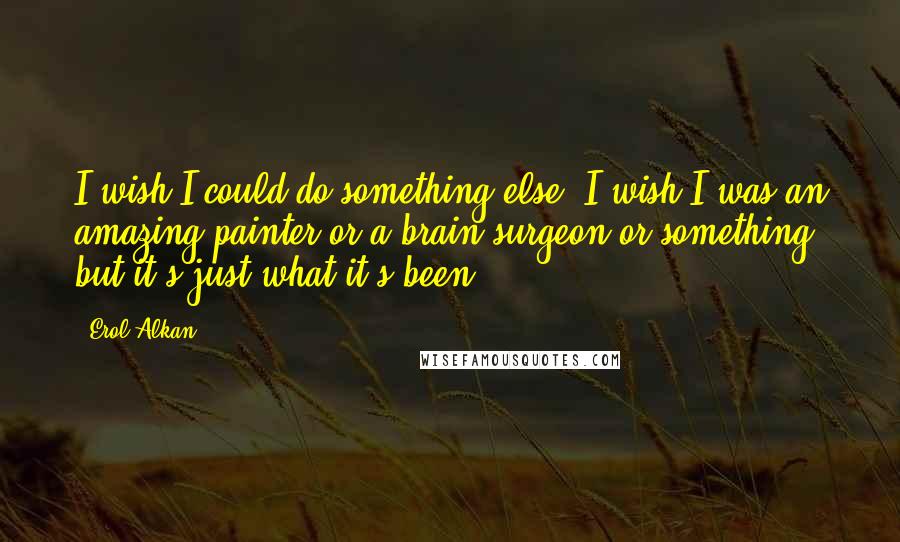 Erol Alkan Quotes: I wish I could do something else, I wish I was an amazing painter or a brain surgeon or something, but it's just what it's been.