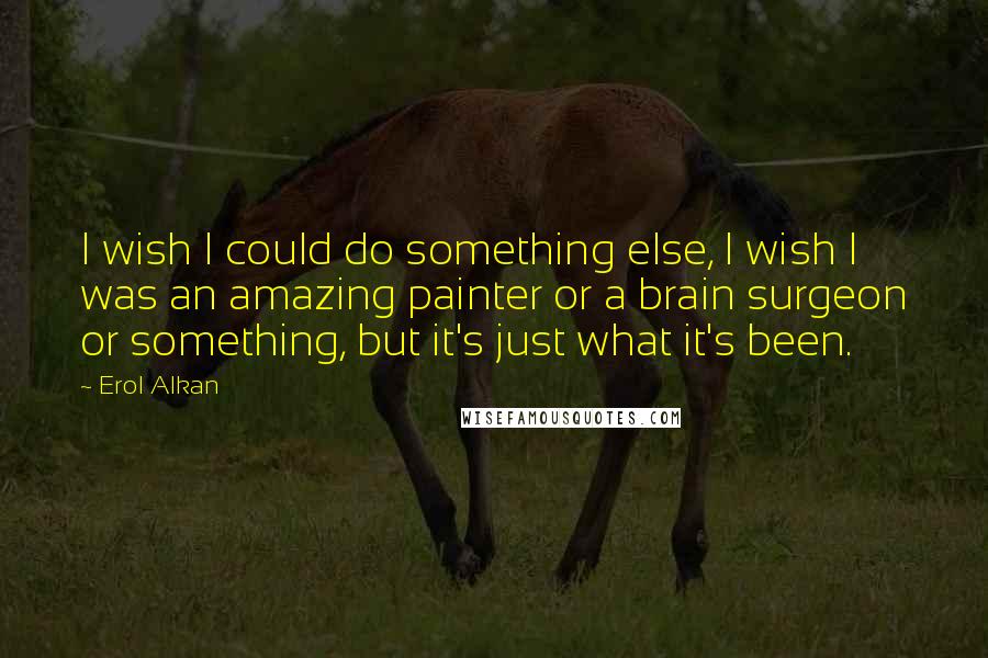 Erol Alkan Quotes: I wish I could do something else, I wish I was an amazing painter or a brain surgeon or something, but it's just what it's been.