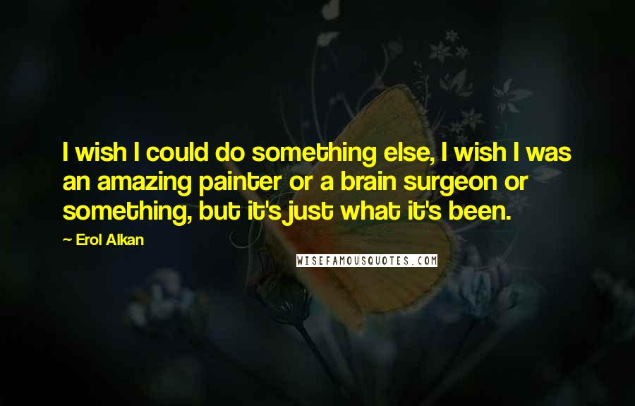 Erol Alkan Quotes: I wish I could do something else, I wish I was an amazing painter or a brain surgeon or something, but it's just what it's been.
