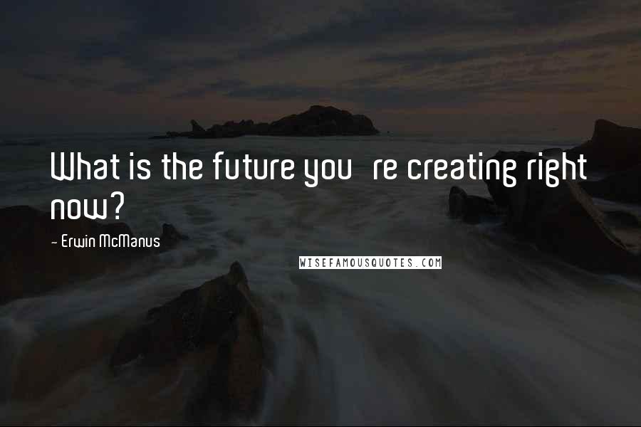 Erwin McManus Quotes: What is the future you're creating right now?