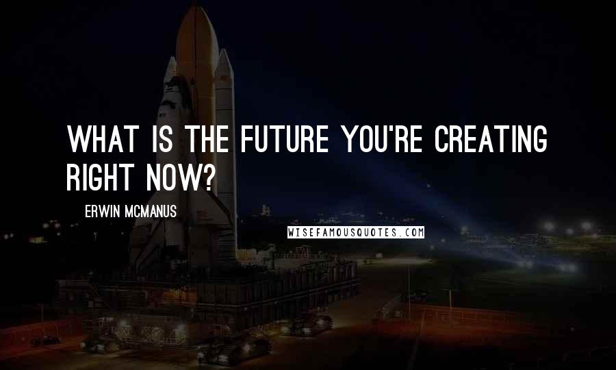 Erwin McManus Quotes: What is the future you're creating right now?