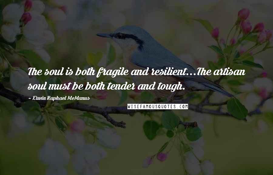 Erwin Raphael McManus Quotes: The soul is both fragile and resilient...The artisan soul must be both tender and tough.