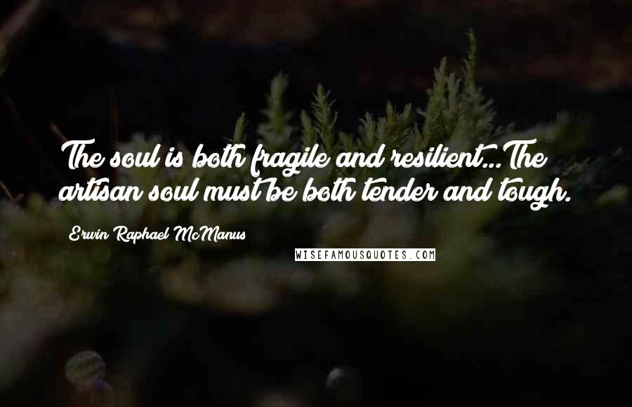 Erwin Raphael McManus Quotes: The soul is both fragile and resilient...The artisan soul must be both tender and tough.