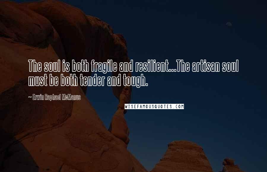 Erwin Raphael McManus Quotes: The soul is both fragile and resilient...The artisan soul must be both tender and tough.