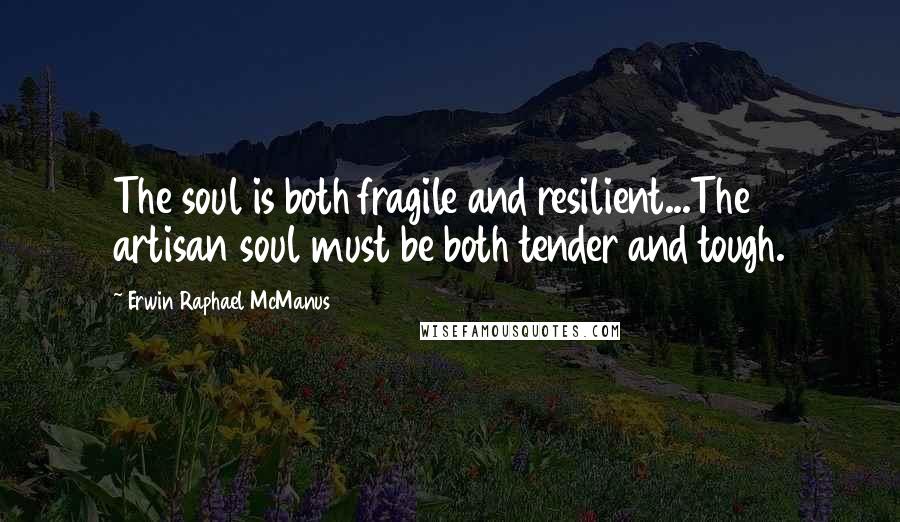 Erwin Raphael McManus Quotes: The soul is both fragile and resilient...The artisan soul must be both tender and tough.