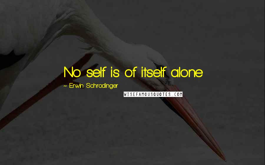 Erwin Schrodinger Quotes: No self is of itself alone