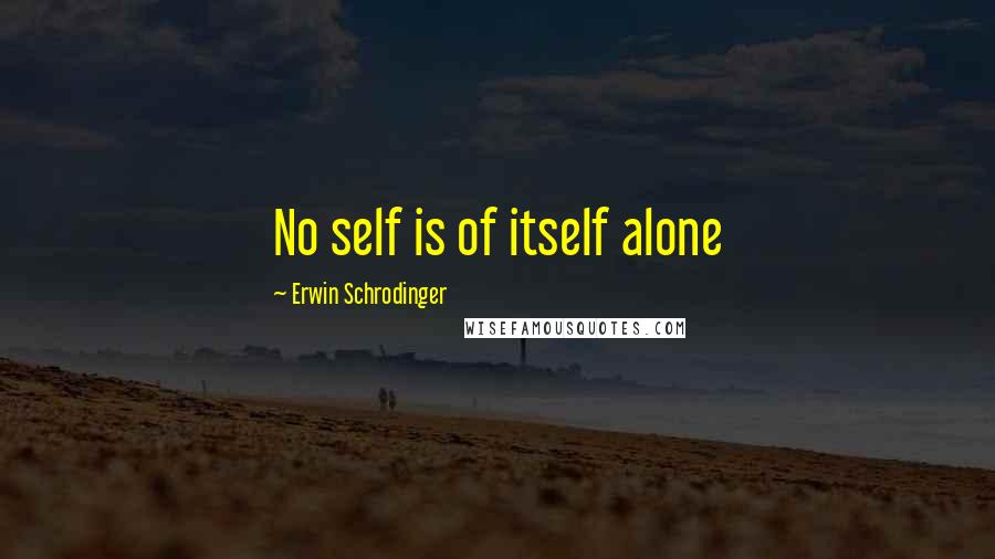 Erwin Schrodinger Quotes: No self is of itself alone