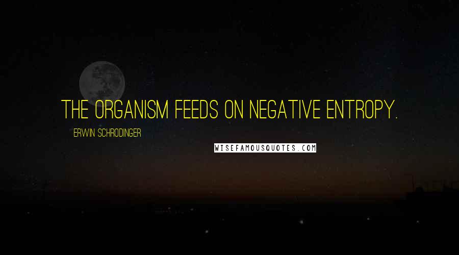 Erwin Schrodinger Quotes: The organism feeds on negative entropy.