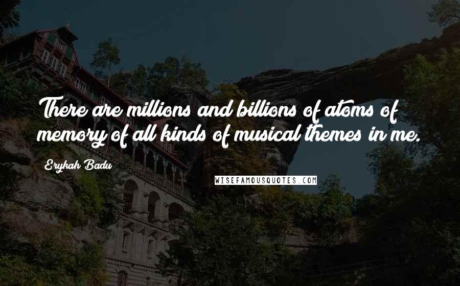 Erykah Badu Quotes: There are millions and billions of atoms of memory of all kinds of musical themes in me.