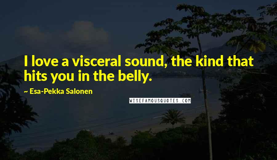 Esa-Pekka Salonen Quotes: I love a visceral sound, the kind that hits you in the belly.