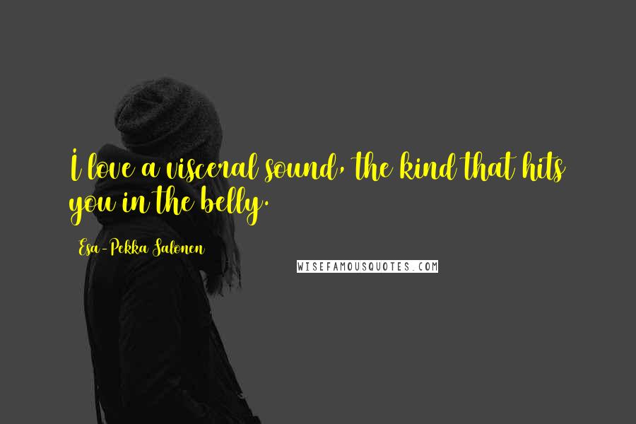 Esa-Pekka Salonen Quotes: I love a visceral sound, the kind that hits you in the belly.