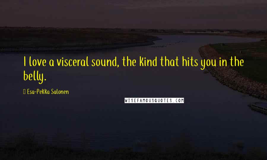 Esa-Pekka Salonen Quotes: I love a visceral sound, the kind that hits you in the belly.