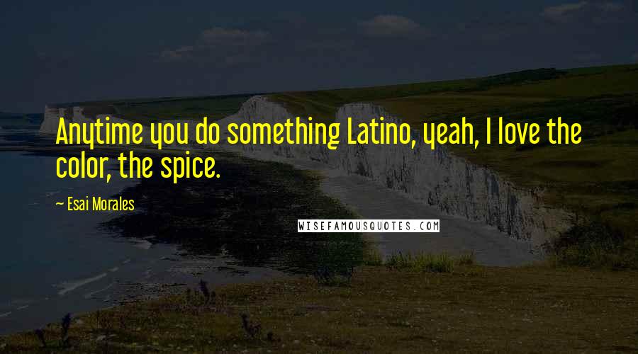 Esai Morales Quotes: Anytime you do something Latino, yeah, I love the color, the spice.