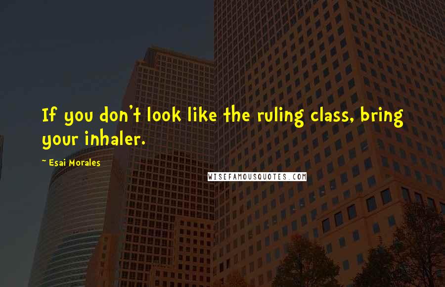 Esai Morales Quotes: If you don't look like the ruling class, bring your inhaler.