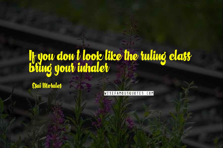 Esai Morales Quotes: If you don't look like the ruling class, bring your inhaler.