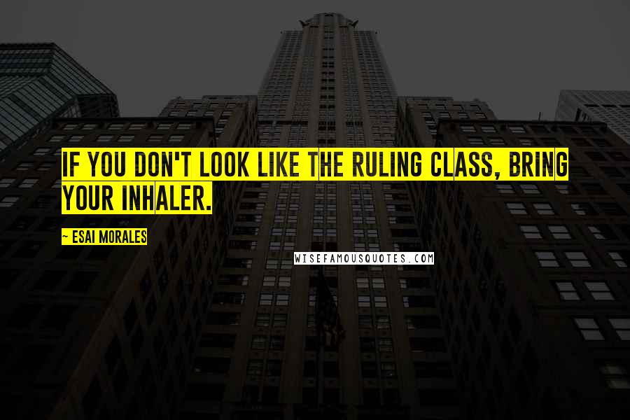 Esai Morales Quotes: If you don't look like the ruling class, bring your inhaler.