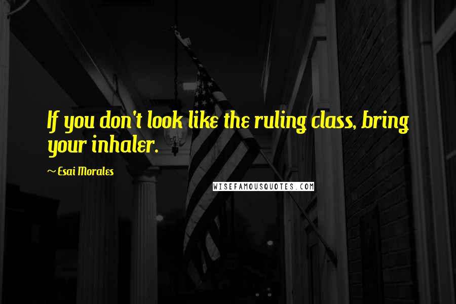 Esai Morales Quotes: If you don't look like the ruling class, bring your inhaler.