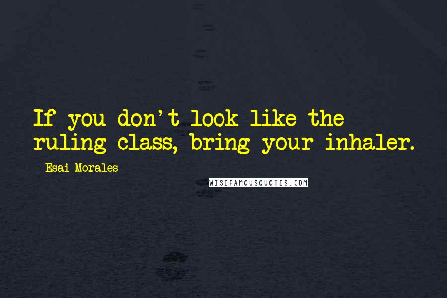 Esai Morales Quotes: If you don't look like the ruling class, bring your inhaler.