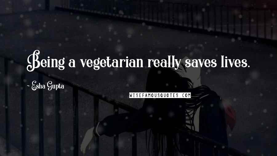 Esha Gupta Quotes: Being a vegetarian really saves lives.