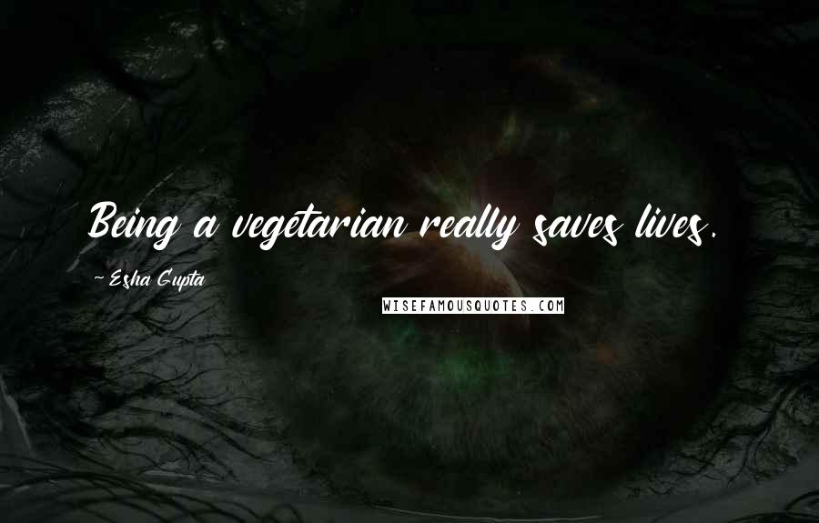 Esha Gupta Quotes: Being a vegetarian really saves lives.