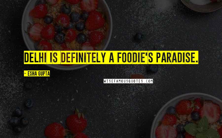 Esha Gupta Quotes: Delhi is definitely a foodie's paradise.