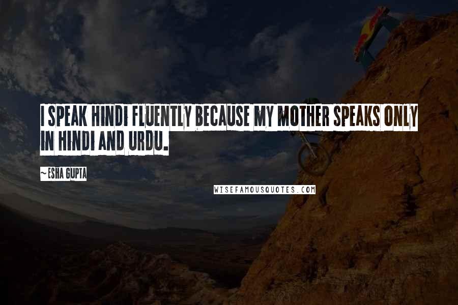 Esha Gupta Quotes: I speak Hindi fluently because my mother speaks only in Hindi and Urdu.