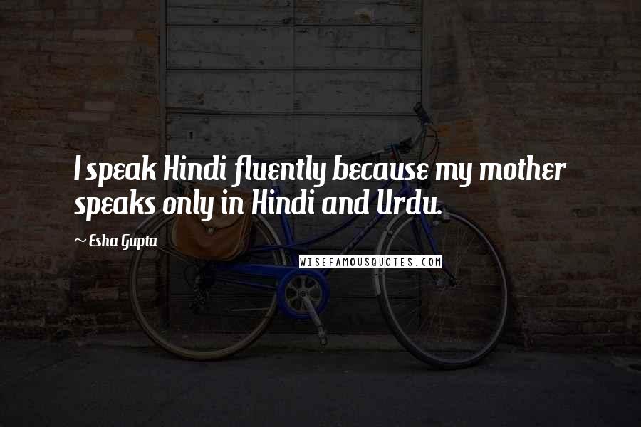Esha Gupta Quotes: I speak Hindi fluently because my mother speaks only in Hindi and Urdu.