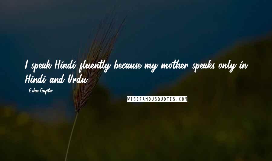 Esha Gupta Quotes: I speak Hindi fluently because my mother speaks only in Hindi and Urdu.