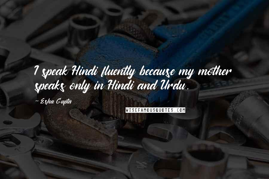 Esha Gupta Quotes: I speak Hindi fluently because my mother speaks only in Hindi and Urdu.