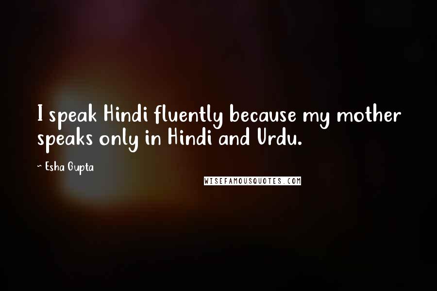 Esha Gupta Quotes: I speak Hindi fluently because my mother speaks only in Hindi and Urdu.