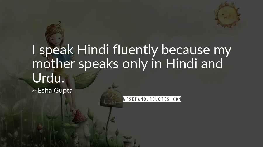 Esha Gupta Quotes: I speak Hindi fluently because my mother speaks only in Hindi and Urdu.