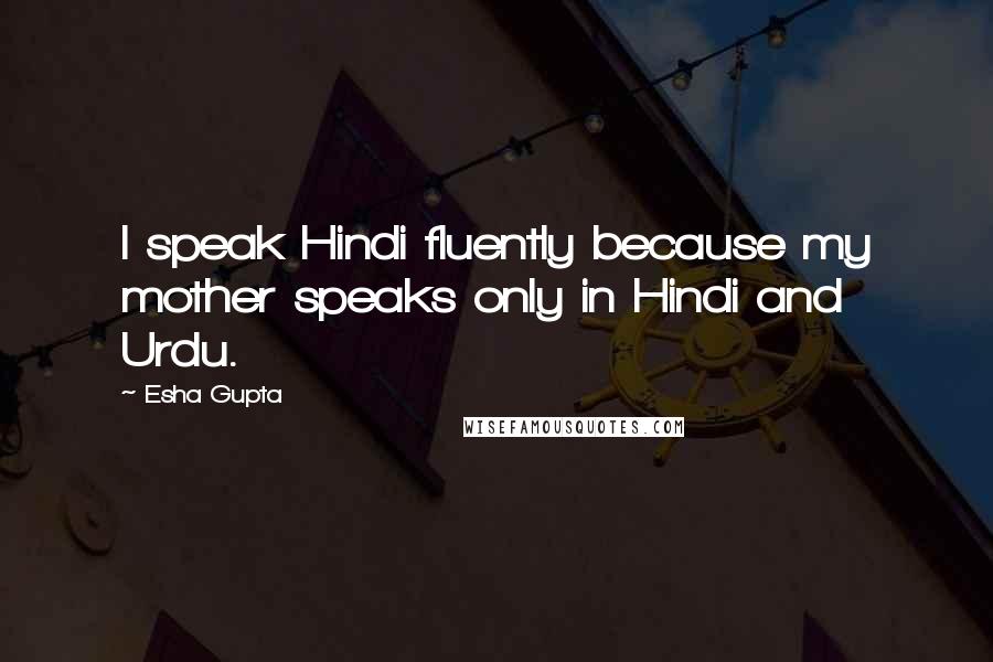 Esha Gupta Quotes: I speak Hindi fluently because my mother speaks only in Hindi and Urdu.