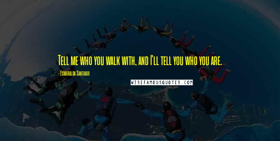 Esmeralda Santiago Quotes: Tell me who you walk with, and I'll tell you who you are.