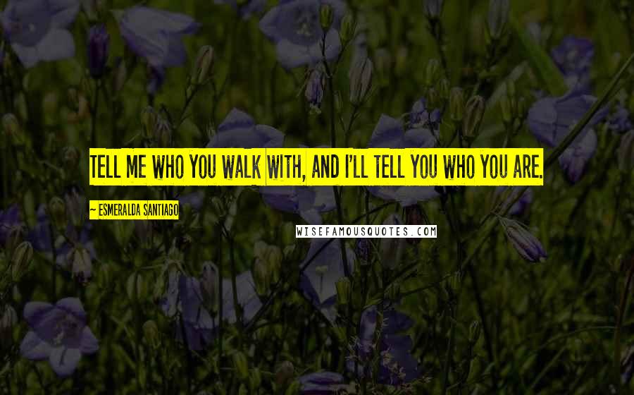 Esmeralda Santiago Quotes: Tell me who you walk with, and I'll tell you who you are.