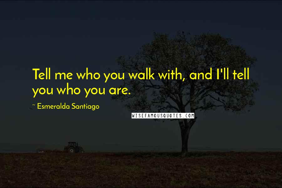 Esmeralda Santiago Quotes: Tell me who you walk with, and I'll tell you who you are.