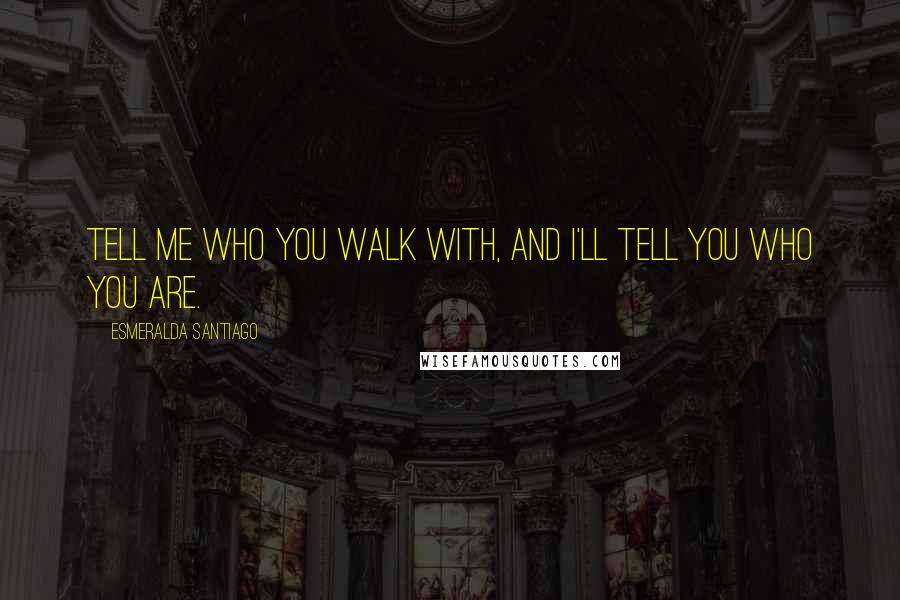 Esmeralda Santiago Quotes: Tell me who you walk with, and I'll tell you who you are.