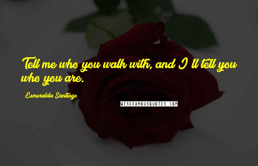 Esmeralda Santiago Quotes: Tell me who you walk with, and I'll tell you who you are.