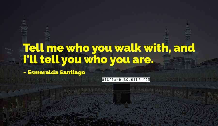 Esmeralda Santiago Quotes: Tell me who you walk with, and I'll tell you who you are.