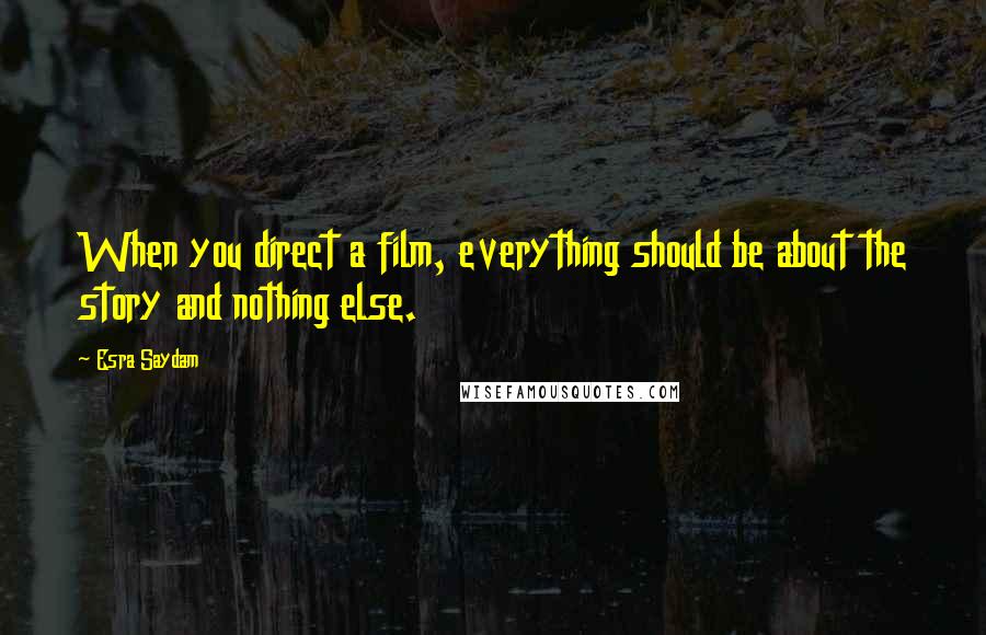 Esra Saydam Quotes: When you direct a film, everything should be about the story and nothing else.