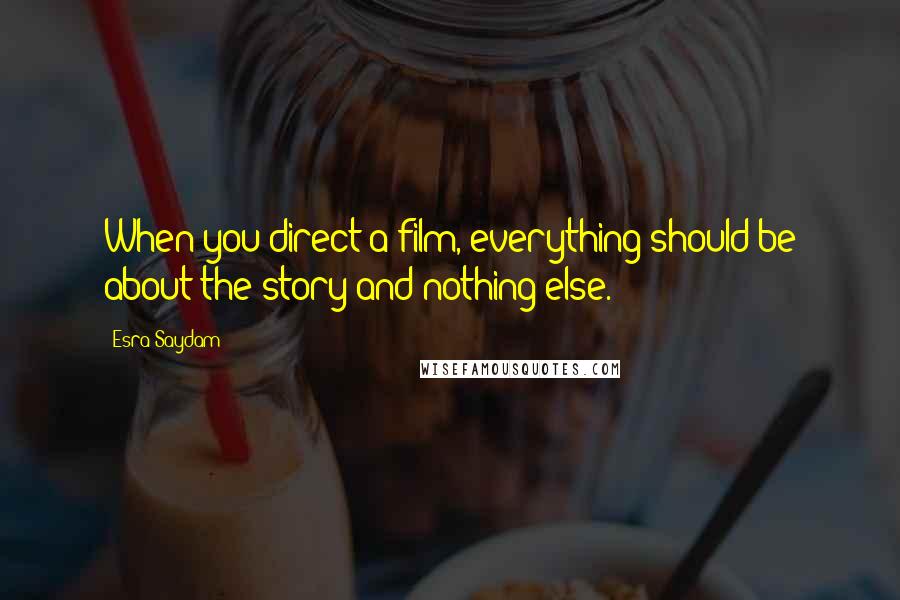 Esra Saydam Quotes: When you direct a film, everything should be about the story and nothing else.