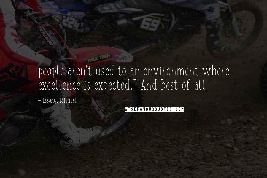 Essany, Michael Quotes: people aren't used to an environment where excellence is expected." And best of all